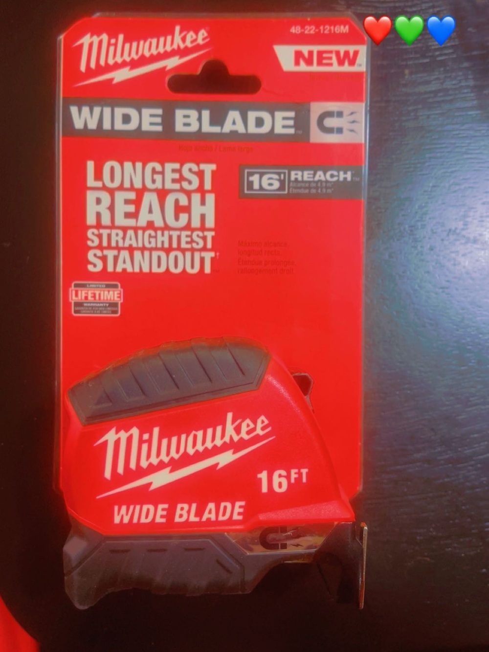 Milwaukee 16ft Wide Blade Tape Measure - Red